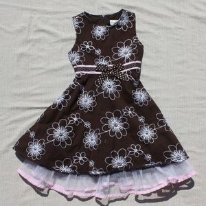 Rare Editions - Brown & Pink Floral Dress